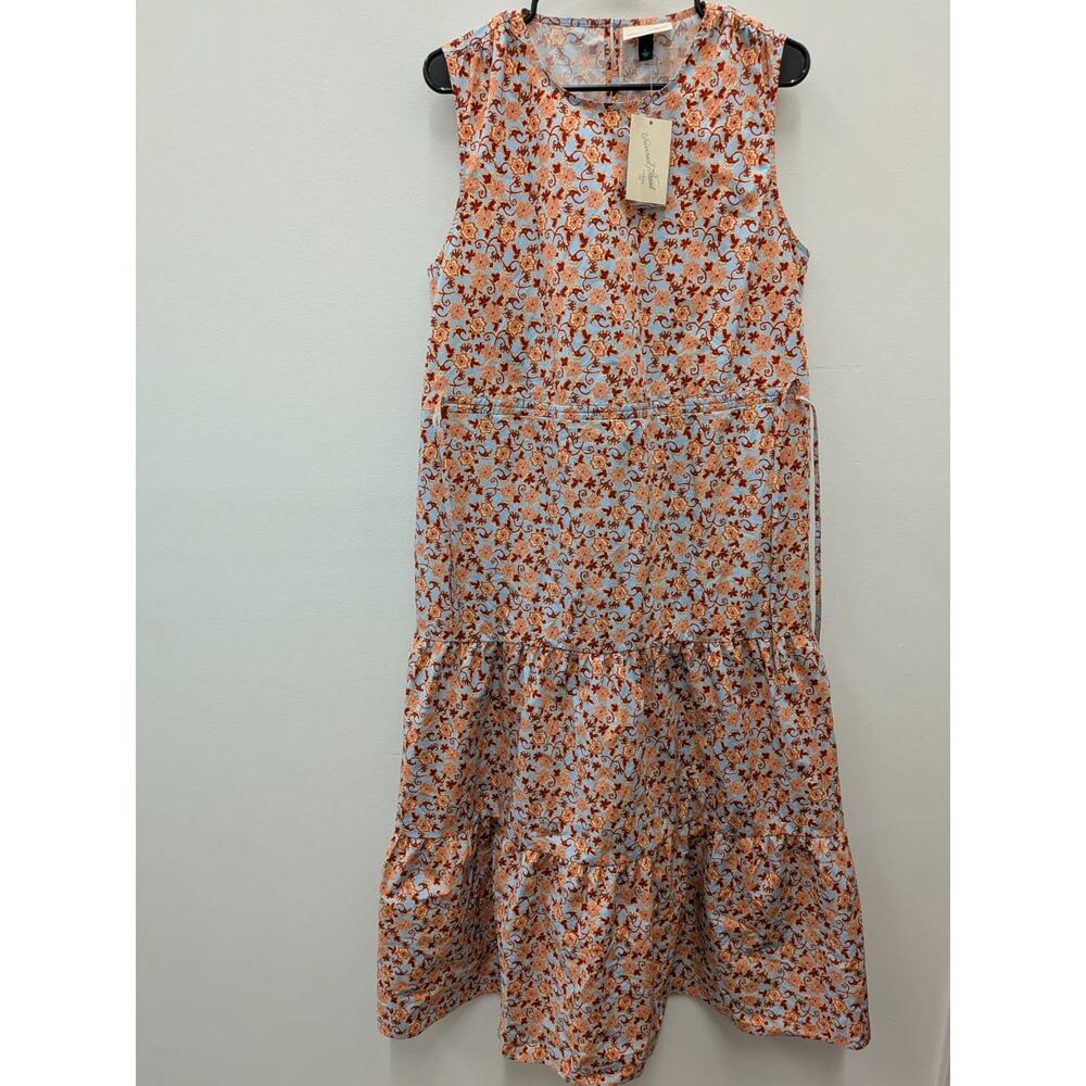 Universal Thread Women’s Floral Sleeveless Midi Dress Blue Pink Size L NWT